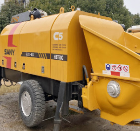 2019 Μεταχειρισμένη Στατική Αντλία Σκυροδέματος HBT60C 65m3/H με κινητήρα ντίζελ